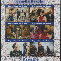 Chad 2021 Cruella De Vil perf sheet containing 6 values unmounted mint