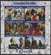 Chad 2021 Cruella De Vil perf sheet containing 6 values unmounted mint