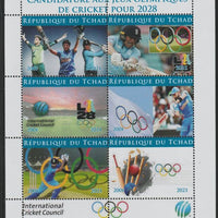 Chad 2021 Bid for Cricket Olympics 2028 perf sheet containing 6 values unmounted mint