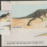 Easdale 1995 Hypsilophodon 41p original composite artwork with overlay being stamp 3 from Singapore 95 Stamp Exhibition - Dinosaurs #1 size 150 x 120 mm complete with issued stamp