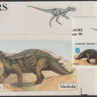 Easdale 1995 Polacanthus 25p original composite artwork (reversed) with overlay being stamp 2 from Singapore 95 Stamp Exhibition - Dinosaurs #2 size 150 x 120 mm complete with issued stamp
