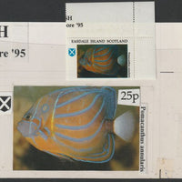 Easdale 1995 Fish 25p original composite artwork with overlay being stamp 2 from Singapore 95 Stamp Exhibition - Fish size 150 x 120 mm complete with issued stamp