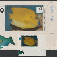 Easdale 1995 Fish £1 original composite artwork with overlay being stamp 4 from Singapore 95 Stamp Exhibition - Fish size 150 x 120 mm complete with issued stamp