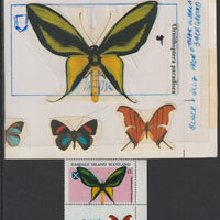 Easdale 1995 Butterfly £1 original composite artwork with overlay being stamp 4 from Singapore 95 Stamp Exhibition - Butterflies size 150 x 120 mm complete with issued stamp