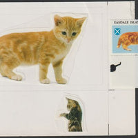 Easdale 1995 Domestic Cats £1 original composite artwork without overlay being stamp 4 from Singapore 95 Stamp Exhibition - Cars size 150 x 120 mm complete with issued stamp