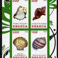 Rwanda 2010 Sea Shells #3 imperf sheetlet containing 4 values unmounted mint