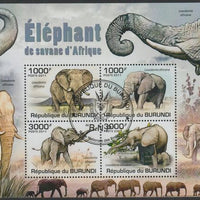 Burundi 2011 Elephants perf sheetlet containing 4 values with special commemorative cancellation