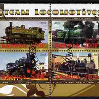 Rwanda 2010 Steam Locomotives #1 perf sheetlet containing 4 values fine cto used