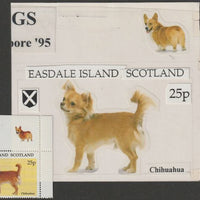 Easdale 1995 Dogs 25p Chihuahua original composite artwork with overlay being stamp 2 from Singapore 95 Stamp Exhibition - Dogs size 150 x 120 mm complete with issued stamp