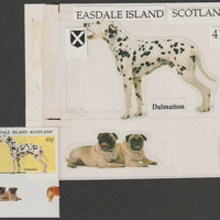 Easdale 1995 Dogs 41p Dalmation original composite artwork with overlay being stamp 3 from Singapore 95 Stamp Exhibition - Dogs size 150 x 120 mm complete with issued stamp