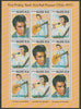 Maldive Islands 1993 15th Death Anniversary of Elvis Presley perf sheetlet of 9 containing 3 sets of 3 unmounted mint SG1768-70