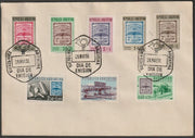 Argentine Republic 1958 Stamp Centenary set of 8 on plain cover with first day cancels, SG916-23