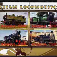 Rwanda 2010 Steam Locomotives #1 perf sheetlet containing 4 values unmounted mint