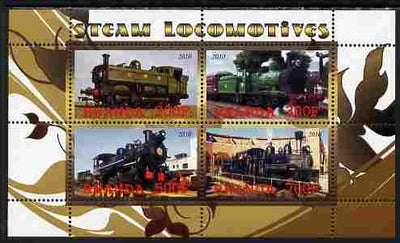 Rwanda 2010 Steam Locomotives #1 perf sheetlet containing 4 values unmounted mint