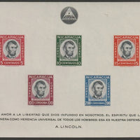 Nicaragua 1960 150th Birth Anniversary of Abraham Lincoln imperf m/sheet unmounted mint SG MS1376a