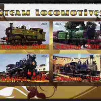 Rwanda 2010 Steam Locomotives #1 imperf sheetlet containing 4 values unmounted mint