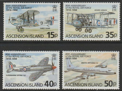 Ascension 1998 80th Anniversary of Royal Air Force perf set of 4 unmounted mint SG 742-45