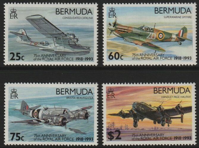 Bermuda 1993 75th Anniversary of Royal Air Force perf set of 4 unmounted mint SG 687-90