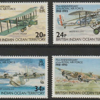 British Indian Ocean Territory 1993 75th Anniversary of Royal Air Force perf set of 4 unmounted mint SG 136-39