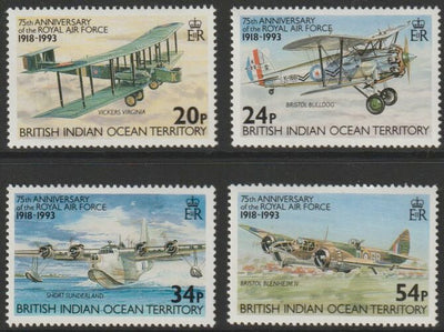 British Indian Ocean Territory 1993 75th Anniversary of Royal Air Force perf set of 4 unmounted mint SG 136-39