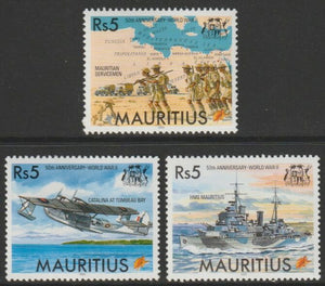 Mauritius 1995 50th Anniversary of End of World War II perf set of 3 unmounted mint SG 920-22