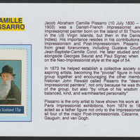 Staffa 1982 Artists- Pissaro 15p mounted on glossy card with historical notes - privately produced 150mm x 100mm