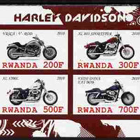 Rwanda 2010 Harley Davidson Motorcycles imperf sheetlet containing 4 values unmounted mint