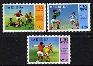 Barbuda 1974 World Cup Football perf set of 3 unmounted mint, SG 168-70