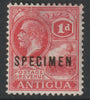 ANTIGUA 1921 KG5 Script CA 1d overprinted SPECIMEN with gum and only about 400 produced