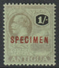 ANTIGUA 1921 KG5 MCA 1s overprinted SPECIMEN with gum and only about 400 produced