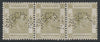 HONG KONG 1946 KG6 25c pale yellow-olive perforated SPECIMEN in a horizontal strip of 3 without gum - less than 400 stamps were produced and Specimen multiples are rare