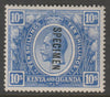 Kenya, Uganda & Tanganyika 1922-27 KG5 10s opt'd SPECIMEN fine with gum with only about 400 produced SG 94s