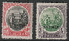 Barbados 1918-20 Britannia set of 2 values (4d & 3s) overprinted SPECIMEN fine with gum and only about 400 sets produced SG 199s-200s