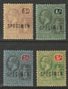 British Virgin Islands 1922-28 KG5 MCA set of 4 overprinted SPECIMEN fine with gum and only about 400 sets produced SG 82s-85s