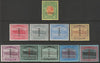 DOMINICA 1908-20 Roseau & KGV MCA set of 10 (incl both 1s) overprinted SPECIMEN mainly fine and only about 400 produced SG 48s-54s