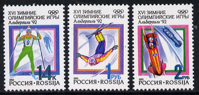 Russia 1992 Albertville Winter Olympics set of 3 unmounted mint, SG 6311-13, Mi 220-22