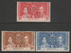 DOMINICA 1937 Coronation set of 3 perforated SPECIMEN fine with gum and only 421 sets produced SG 96s-98s