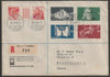 Switzerland 1948 Registered cover bearing  Centenaries set of 4 plus 20c Landscapes tete-beche pair with Bern cancels