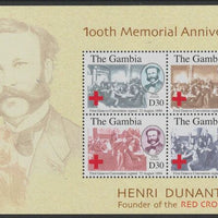 Gambia 1994 Henry Dunant & Red Cross Centenary perf souvenir sheet unmounted mint