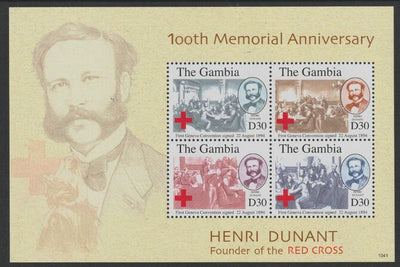 Gambia 1994 Henry Dunant & Red Cross Centenary perf souvenir sheet unmounted mint