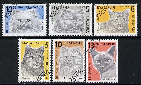 Bulgaria 1989 Cats cto used set of 6, Mi 3808-13*