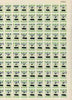 Northern Rhodesia 1951-68 Railway Parcel stamp 4d (small numeral) handstamped NKA (Nkana Kitwe) on HRD (Hunters Road) in complete sheet of 120 with sheet number