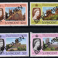 St Vincent 1978 Coronation 25th Anniversary set of 4 (Cathedrals & Abbeys) opt'd Specimen unmounted mint, as SG 556-59