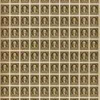 United States 1932 Washington 1/2c sepia complete sheet of 100, margins intact on two sides, SG 704