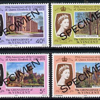 St Vincent - Grenadines 1978 Coronation 25th Anniversary set of 4 (Cathedrals) opt'd Specimen unmounted mint, as SG 130-33