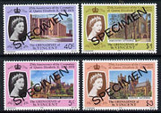 St Vincent - Grenadines 1978 Coronation 25th Anniversary set of 4 (Cathedrals) opt'd Specimen unmounted mint, as SG 130-33