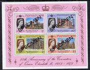 St Vincent - Grenadines 1978 Coronation 25th Anniversary m/sheet (Cathedrals) opt'd Specimen unmounted mint, as SG MS 134