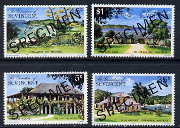 St Vincent - Grenadines 1975 Mustique Island set of 4 opt'd Specimen unmounted mint, as SG 57-60