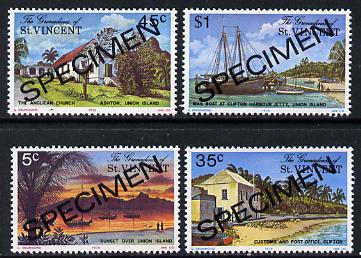 St Vincent - Grenadines 1976 Union Island #1 set of 4 opt'd Specimen unmounted mint, as SG 74-77