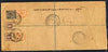 Malaya - Penang 1930 long Registered cover to India bearing 2 x 10c, 2 x 4c & 1c KG5 adhesives, Penang B reg label with Shanmuganathapuram & dranushkodi date stamps
